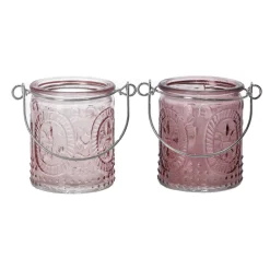 Tuindecoratie>Windlicht Country 7 cm 2 assorti