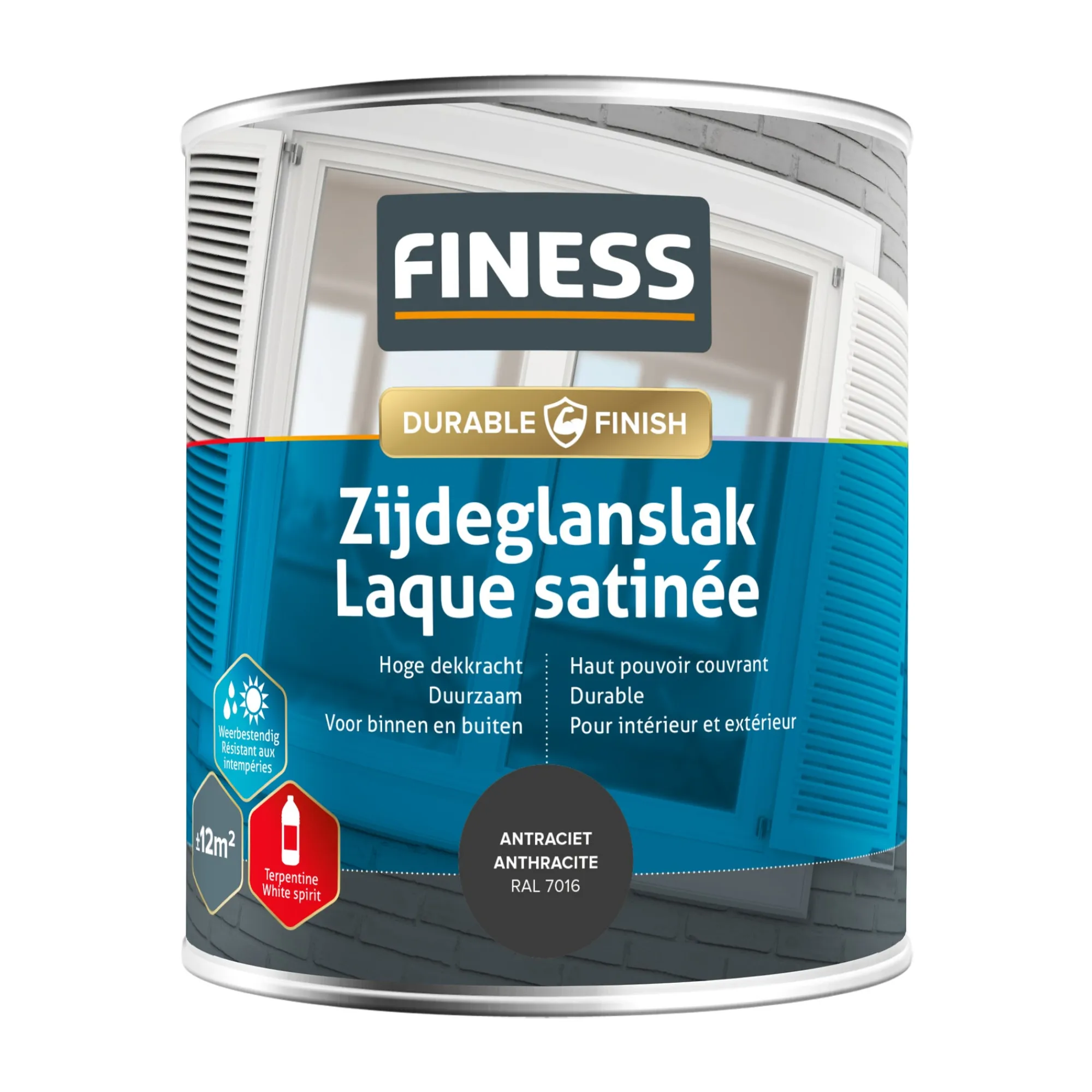 Finess Lakken>Zijdeglans antraciet 14203 750ml
