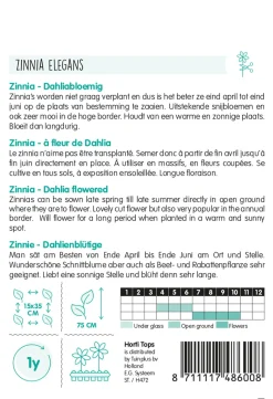 Horti Tops Moestuin>Zinnia Dahliabloemig