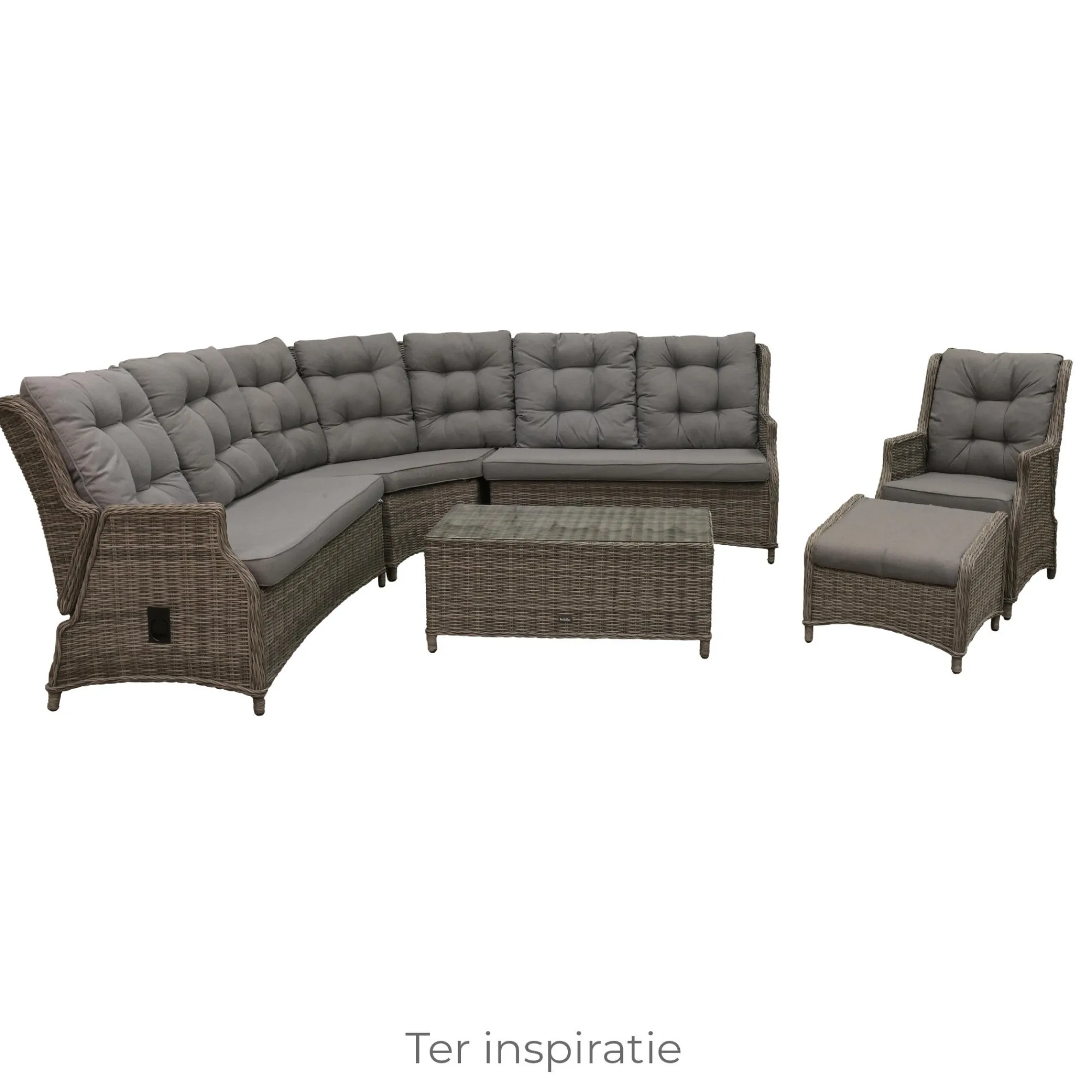 Bois le Duc Loungesets>2-zits bank rechts Aprano verstelbaar willow grey