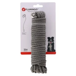 Flamingo Hondenriem>Zoeklijn 8mm x 10m grijs