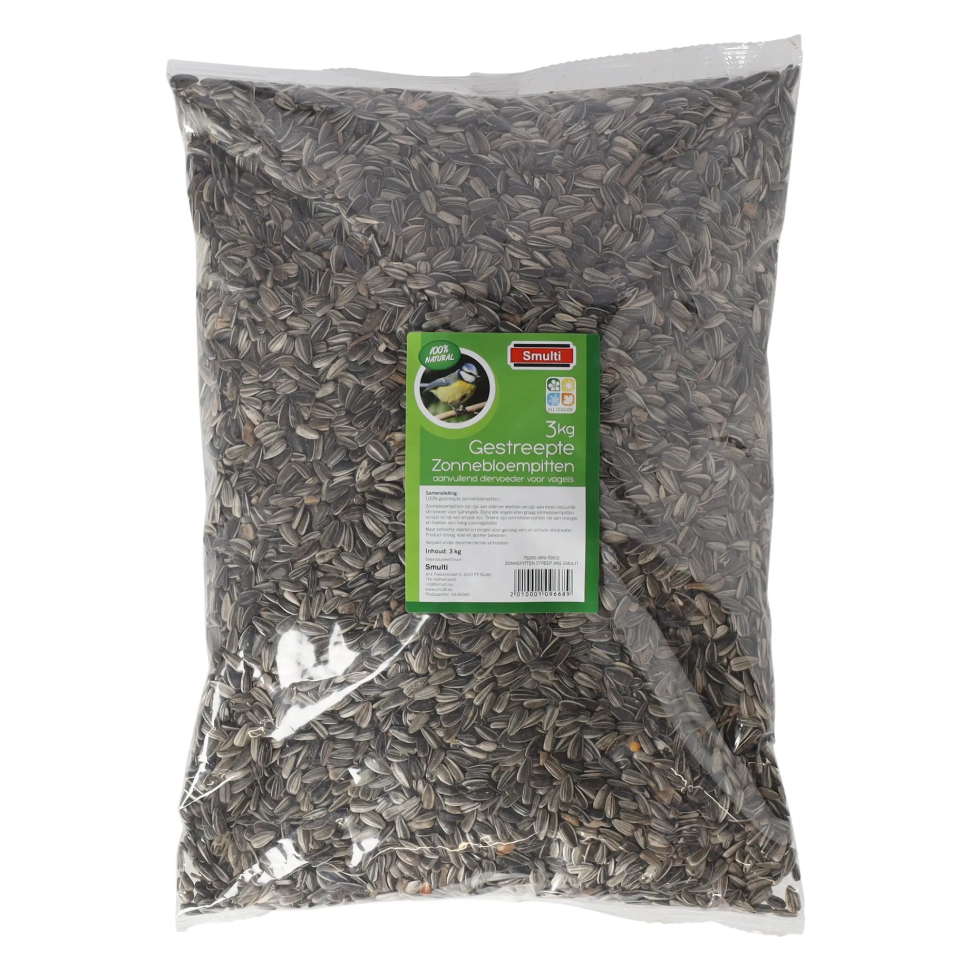 Smulti Vogelvoer>Zonnepitten streep 3kg